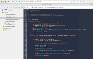 Programming done in the Swift programming language
