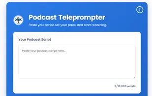 Podcast Teleprompter website 1 — input screen
