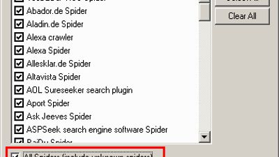 Spider hit filters