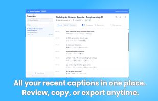 all your recent captions in one place