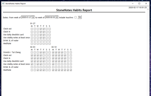 Habit tracking report