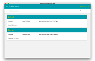 Web Archiving Integration Layer (WAIL) screenshot 1