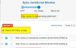 Sybu JavaScript Blocker screenshot 2