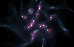 Collapse of a rotating cloud

SPH simulation of a self-gravitating cloud of ideal gas.