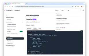 Example site with documentation generated from markdown