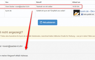 byom.de Trashmails screenshot 2