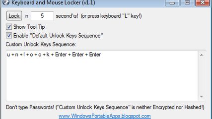 Keyboard and Mouse Locker screenshot 1