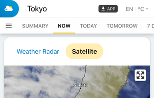 Current weather based on the most recent observations from weather stations and airports, along with radar and satellite animations.