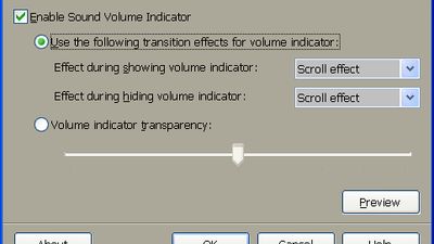 Customizeable volume indicator appearence.