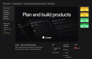 CRFT Lookup report of https://linear.app