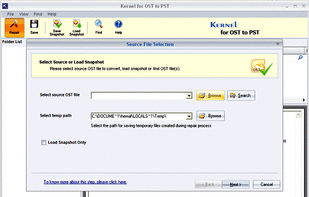 Kernel for OST to PST Converter screenshot 1