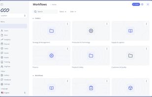 The Workflow module in ProcessNavigation allows users to create, organize, and manage digital workflows across departments.
It helps structure business and production processes from strategy and technology to supply, safety, and quality ensuring transparency, standardization, and real-time tracking of every task.