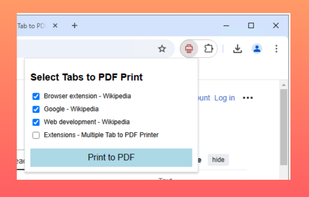 Multiple Tab to PDF Printer screenshot 3