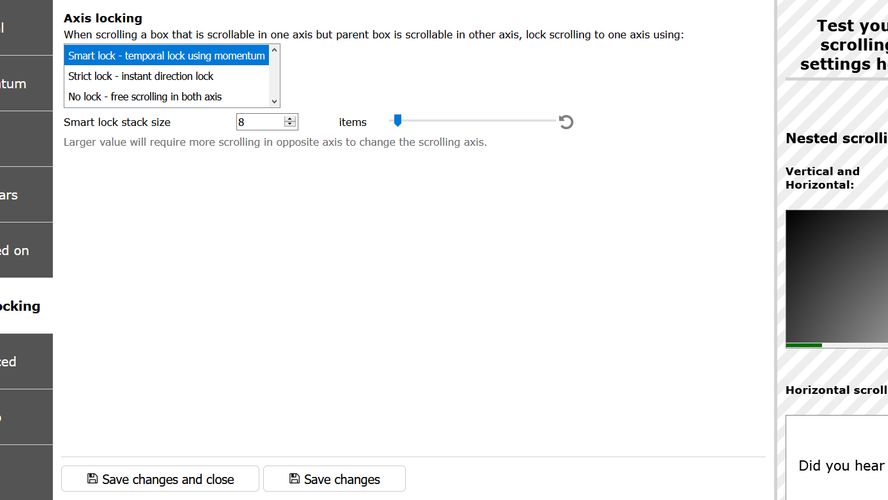 Scroll Anywhere Allows you to scroll the page without touching a
