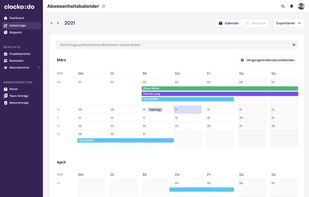 Absence calendar