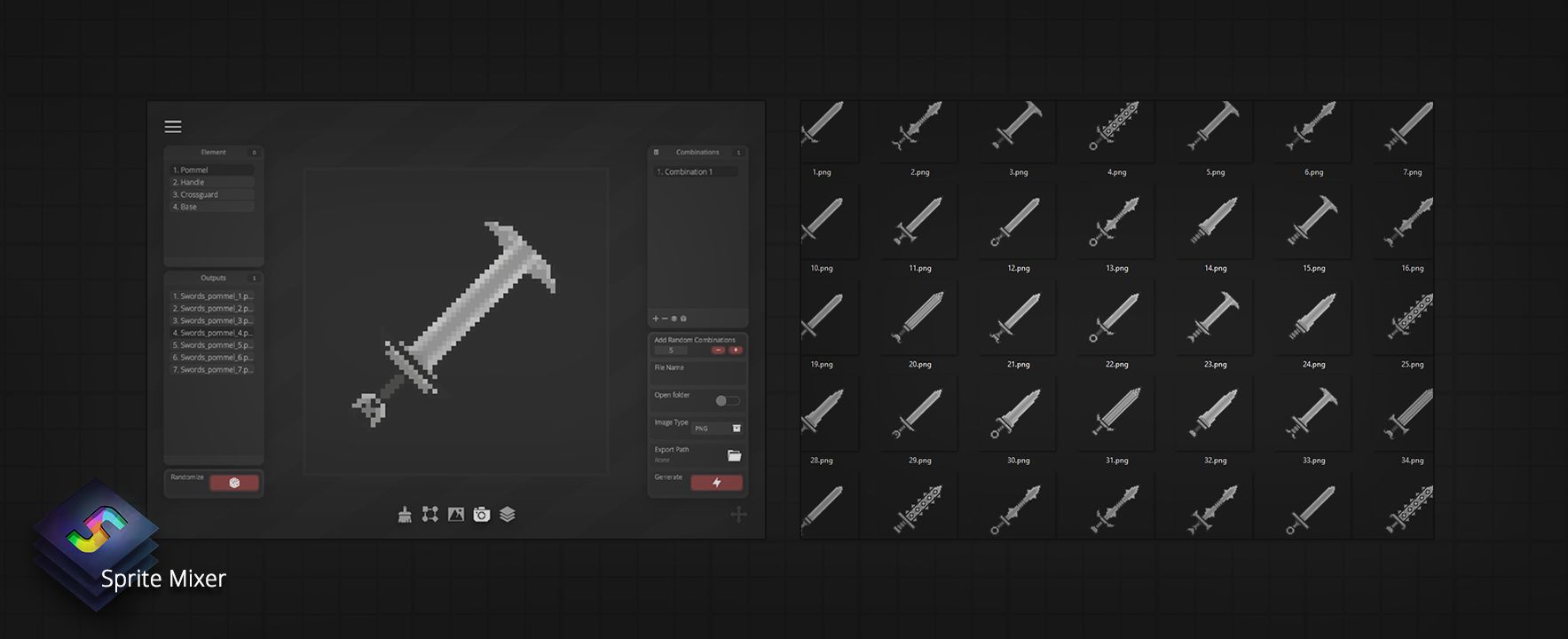 Sprite Mixer Application that allows you to easily combine images and