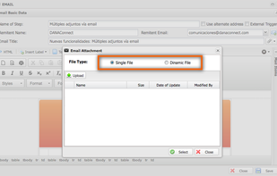 Dynamic attachments for email and SMS