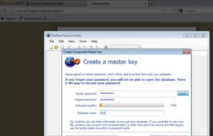 Creating a master key for your KeePass password database.