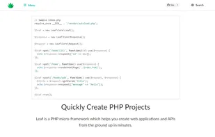 Leaf PHP screenshot 1
