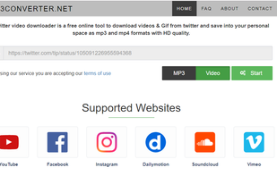 Open https://www.mp3converter.net and click on Twitter Icon.