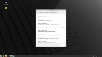 Change station behavior option in Linux Mint 20