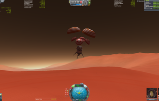 Lander vehicle about to land on mars-equivalent "Duna"