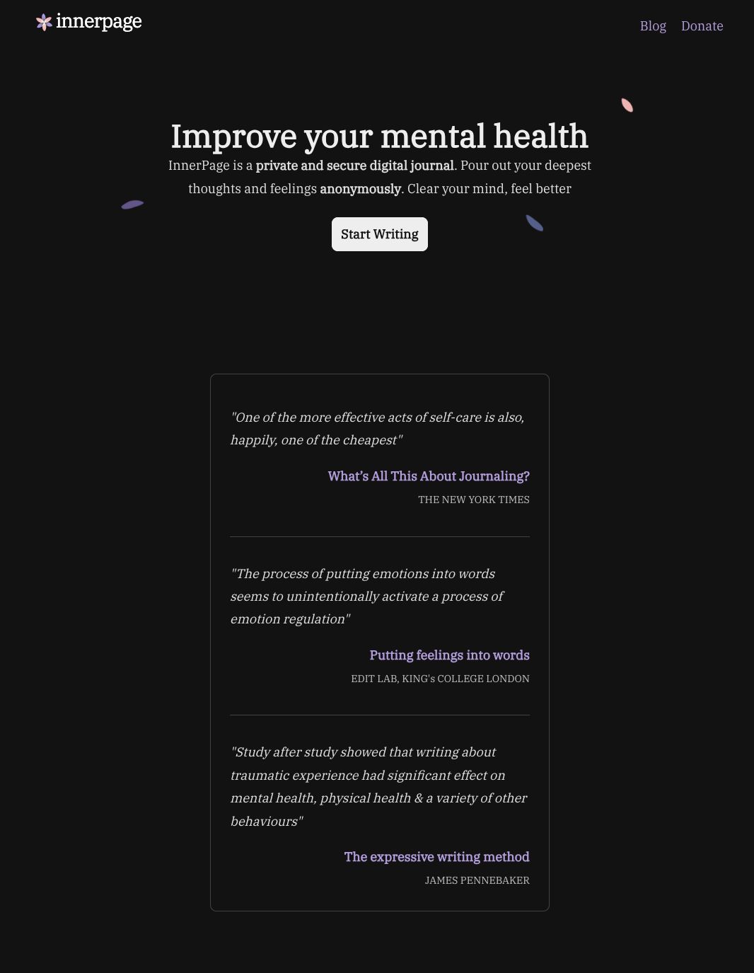 InnerPage: Improve Your Mental Health with Anonymous, Private ...