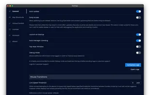 Settings -> General screen