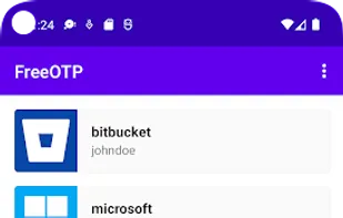 FreeOTP screenshot 1