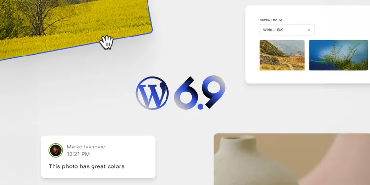WordPress 6.9 adds block-level Notes, dashboard-wide Command Palette, and Abilities API image