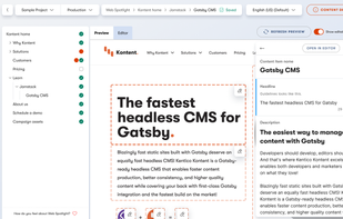 Live Editing lets content editors see changes to content within the context of their website in near real-time.