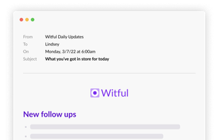 Daily snapshot emails remind you of what's coming up