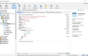 The main screen of Navicat for MongoDB
