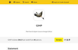 Profile page of the GIMP team (February 2020)