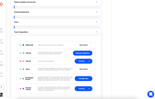 Codemagic CI/CD integrates with Azure DevOps, GitHub, GitLab, Bitbucket and other self-hosted or cloud-based Git repositories. Set up build notifications for fast feedback on your builds. Codemagic provides integration to workspaces like Slack.