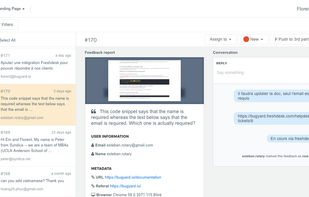 Manage user feedback directly from Bugyard and take action.
