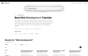 tutorialsearch.io Search page