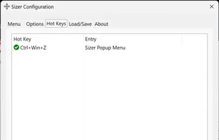 Configuration window - Hot Keys