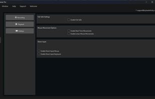 Settings page