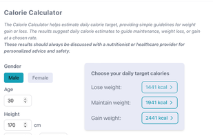 Calculate your target calories