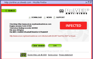 Dr.Web LinkChecker screenshot 1