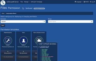 Use templates for easy setting of multiple permissions at once.