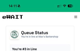 Get all your queue information (waiting time, number in line, etc.) on the queue status page