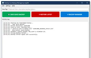 Desktop Icon Backup Manager screenshot 1