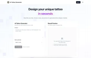Home page of aitattoogenerator.fun