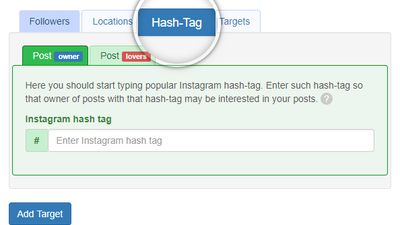 you can target Instagram hashtags. 
To achieve better results, we have divided hashtag targeting into two different kinds: 
Owner: target the users who have used a specific hashtag in their post. 
Lovers: target the people who have liked the posts with that particular hashta