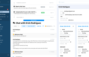 Customer timeline, to see the history of the interaction with the customer