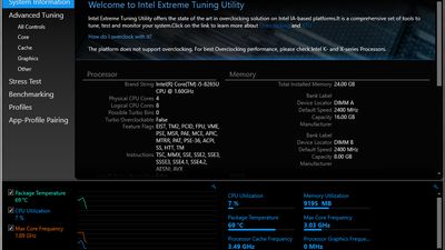 Intel Extreme Tuning Utility screenshot 1
