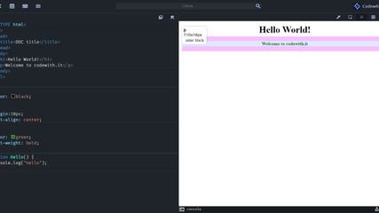 HTML, CSS and JS codes editors generate a preview on right window, with element inspector