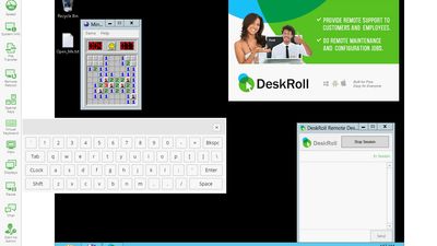 Demo session, virtual keyboard